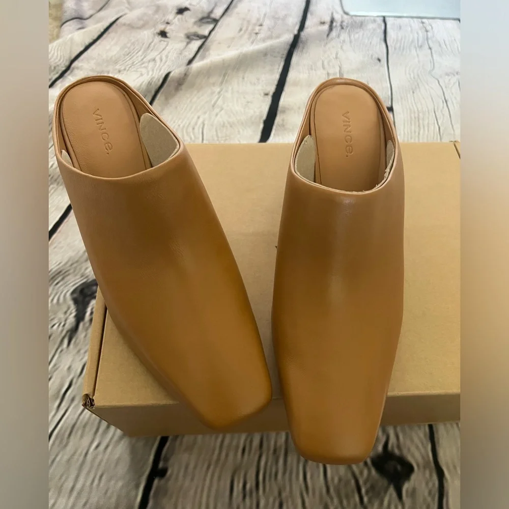 Vince Benita Womens Leather Slip On Wedge Heels